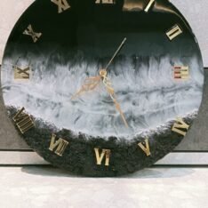 Ebon Stone Resin Clock